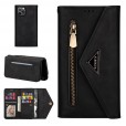 Samsung Galaxy A20S Case,Retro Magnetic Leather Crossbag Card Holder Wallet Zipper Pocket Flip Kickstand with Wrist Strap / Shoulder Strap Phone Cover