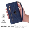 Samsung Galaxy A41 Case,Retro Magnetic Leather Crossbag Card Holder Wallet Zipper Pocket Flip Kickstand with Wrist Strap / Shoulder Strap Phone Cover