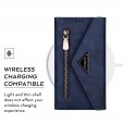 Samsung Galaxy A50 Case,Retro Magnetic Leather Crossbag Card Holder Wallet Zipper Pocket Flip Kickstand with Wrist Strap / Shoulder Strap Phone Cover