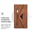 iPhone11 Pro 5.8 Inches 2019 Case,Retro Magnetic Leather Crossbag Card Holder Wallet Zipper Pocket Flip Kickstand with Wrist Strap / Shoulder Strap Phone Cover