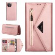 iPhone 7& iPhone 8& iPhone SE 2020 (4.7 inches ) Case,Retro Magnetic Leather Crossbag Card Holder Wallet Zipper Pocket Flip Kickstand with Wrist Strap / Shoulder Strap Phone Cover
