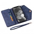 Samsung Note10 Plus/Note10 Plus 5G Case,Retro Magnetic Leather Crossbag Card Holder Wallet Zipper Pocket Flip Kickstand with Wrist Strap / Shoulder Strap Phone Cover