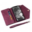 Samsung Galaxy S7 Case,Retro Magnetic Leather Crossbag Card Holder Wallet Zipper Pocket Flip Kickstand with Wrist Strap / Shoulder Strap Phone