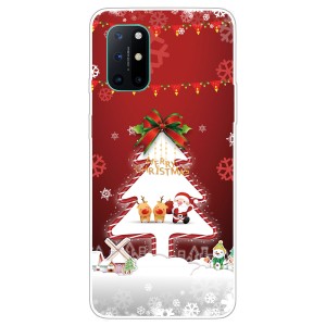 OnePlus 8 Case ,Merry Christmas Pattern Case Silcione Clear Protective Shockproof Cover, For OnePlus 8
