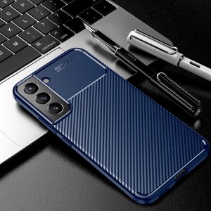 Shockproof Rubber Soft Slim TPU Carbon Fiber Patterned Protector Back Cover, For Samsung Galaxy S22 Plus