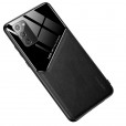 Shockproof Leather Glass Slim Back Phone Case Cover