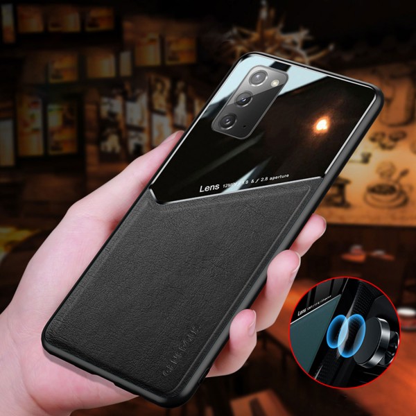 Shockproof Leather Glass Slim Back Phone Case Cover