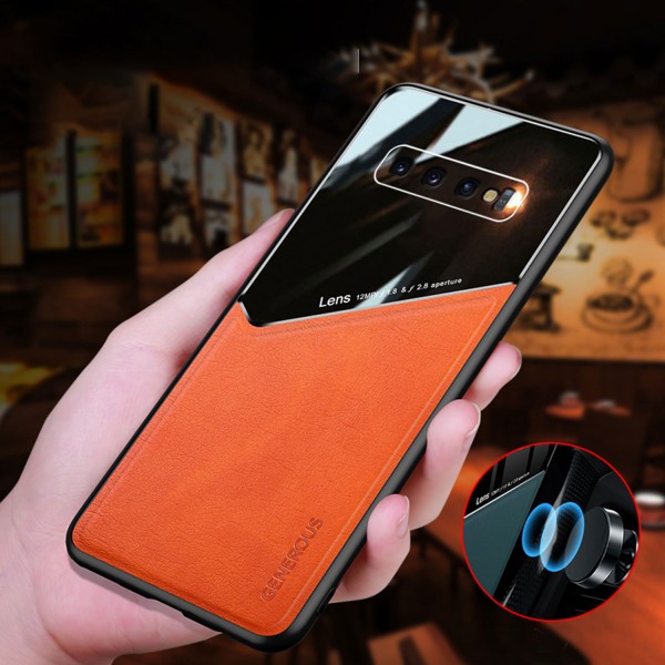 Samsung Galaxy S10 Case,Shockproof Rubber Hybrid Leather Slim Back Protective Cover
