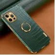 iPhone12 Pro(6.1 inches) 2020 Release Case,luxury Crocodile Pattern Leather Slim Ring Stand Holder Car Magnetic Cover