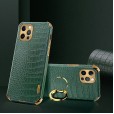 iPhone12 Pro(6.1 inches) 2020 Release Case,luxury Crocodile Pattern Leather Slim Ring Stand Holder Car Magnetic Cover