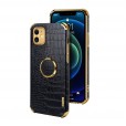 iPhone 12 Mini  (5.4 inches) 2020 Release Case,luxury Crocodile Pattern Leather Slim Ring Stand Holder Car Magnetic Cover