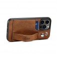 PU Leather Wallet Stand with Hand Strap Case Cover