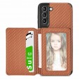 For Samsung S21 Fabric Kickstand Card Photo Slot Shockproof Case