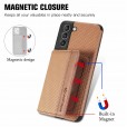 For Samsung S21ultra Fabric Kickstand Card Photo Slot Shockproof Case