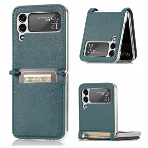 For Samsung Galaxy Z Flip 3 5G Leather TPU Card Holder Shockproof Case Cover, For Samsung ZFlip3