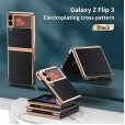 Electroplating PU Leather Hybrid Folding Smartphone Case Cover 