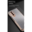 Luxury Plating Carbon Fiber Smartphone Case Screen Cover