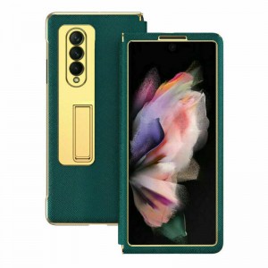 Luxury PU Leather Shockproof with Built-in Screen Protector Smartphone Case, For Samsung ZFold2