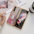 Plating Shockproof Mirror Ring Stand PC Case Cover