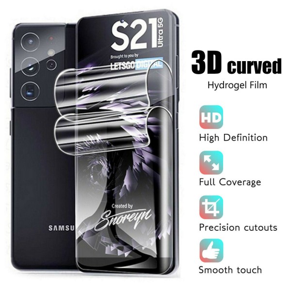 Samsung Galaxy S21 Ultra 6.8 inches Hydrogel Film,Front + Back Full Protector Covered Screen Protector