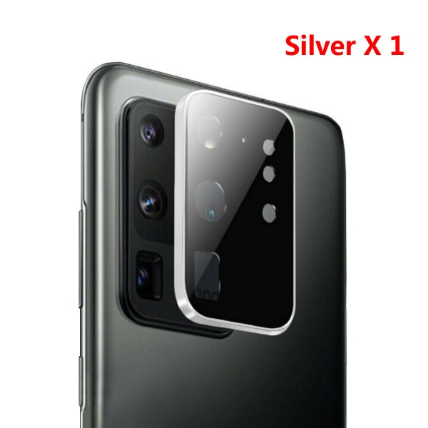 [1 Pack] Samsung S20 Plus Camera Lens Protector, Titanium Alloy Rimmed HD Clear Anti-Scratch Anti-Fingerprint Tempered Glass Camera Protector for Samsung S20 Plus ,Silver