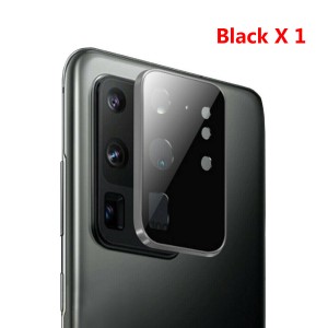 [1 Pack] Samsung S20 Ultra Camera Lens Protector, Titanium Alloy Rimmed HD Clear Anti-Scratch Anti-Fingerprint Tempered Glass Camera Protector for Samsung S20 Ultra ,Black, For Samsung S20 Ultra
