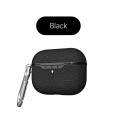 Airpods Pro & Airpods 3 Case, Premium PU Leather Wireless Charging Box with Keychain Carabiner Full Protection Anti-scratch Shockproof Cover