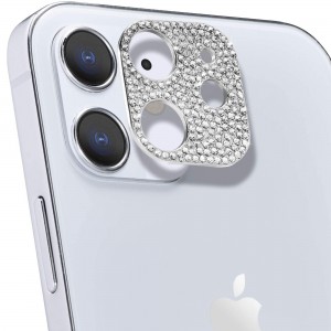 For iPhone 12 (6.1 inches) 2020 Release Camera Lens Screen Protector ,Bling Glitter Diamond Alumium Alloy Anti-Scratch Shockproof Sticker, For IPhone 12