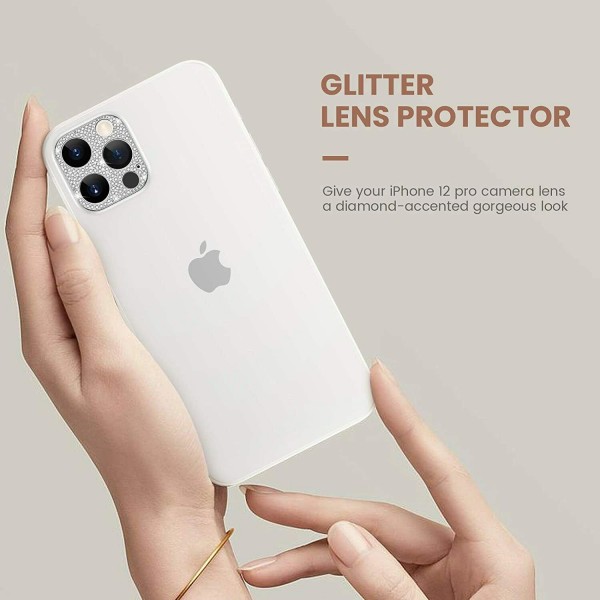 For iPhone12 Pro(6.1 inches) 2020 Release Camera Lens Screen Protector ,Bling Glitter Diamond Alumium Alloy Anti-Scratch Shockproof Sticker