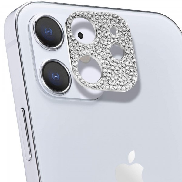 For iPhone 12 Mini  (5.4 inches) 2020 Release Camera Lens Screen Protector ,Bling Glitter Diamond Alumium Alloy Anti-Scratch Shockproof Sticker