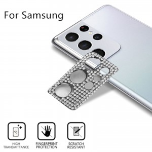 Samsung Galaxy S21 6.2 inches Camera Lens Screen Protector ,Bling Glitter Diamond Alumium Alloy Anti-Scratch Shockproof, For Samsung S21