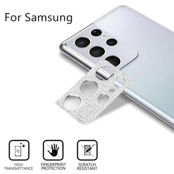 Samsung Galaxy S21 Plus 6.7 inches Camera Lens Screen Protector ,Bling Glitter Diamond Alumium Alloy Anti-Scratch Shockproof